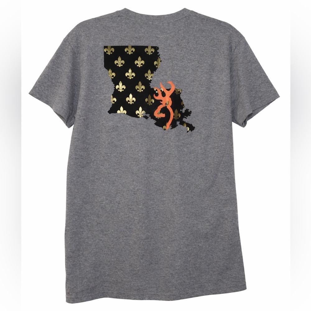 Browning Women’s Short-Sleeve Louisiana Logo Gray T-Shirt Size Medium